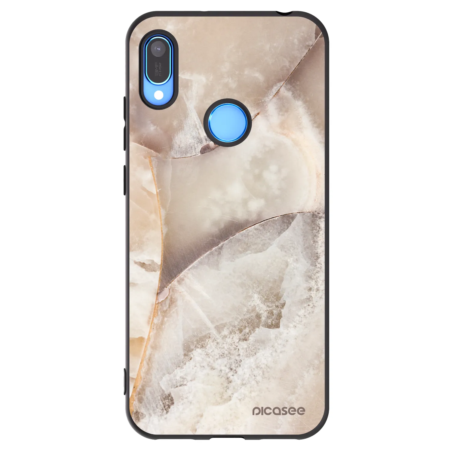 Picasee silikonový černý obal pro Huawei Y6 2019 - Cream marble