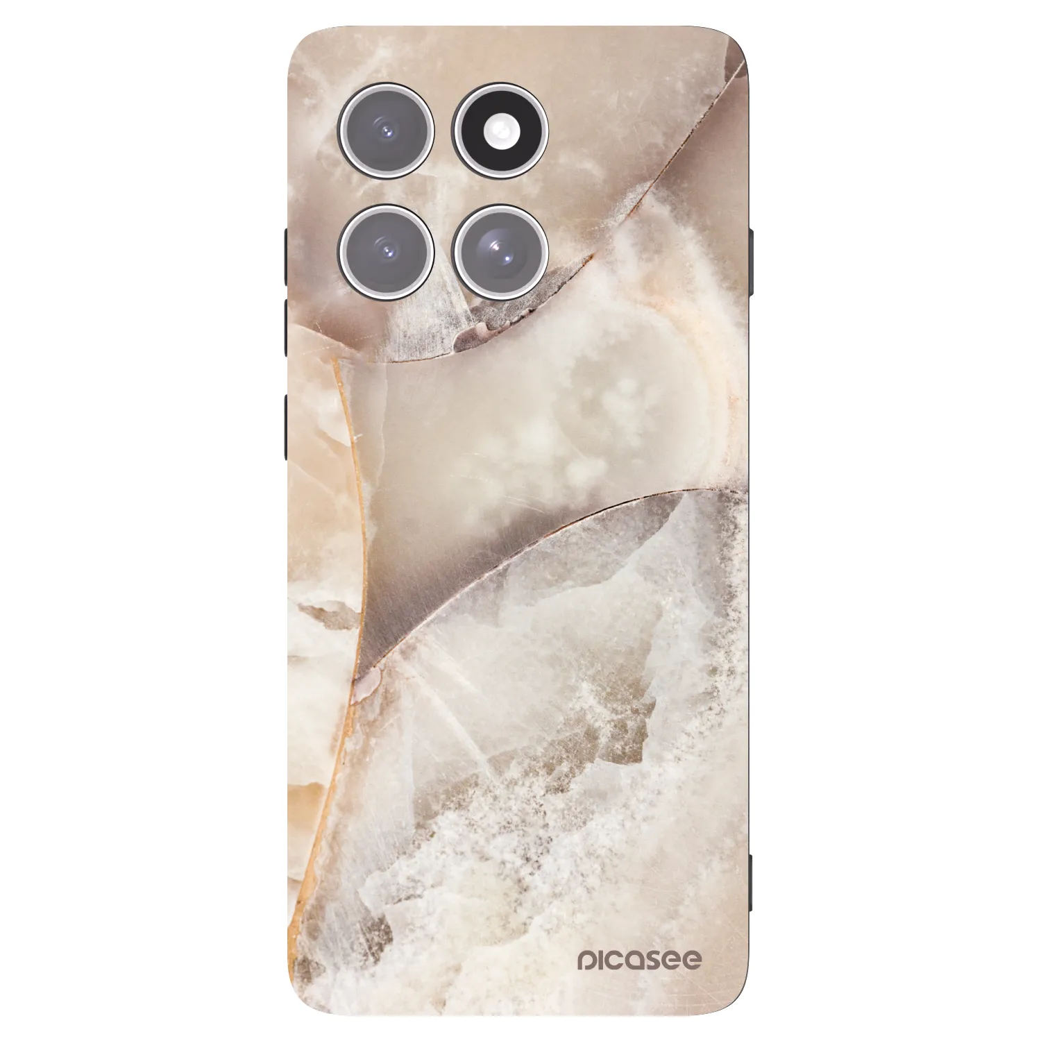 Picasee silikonový černý obal pro Motorola Edge 60 Pro - Cream marble
