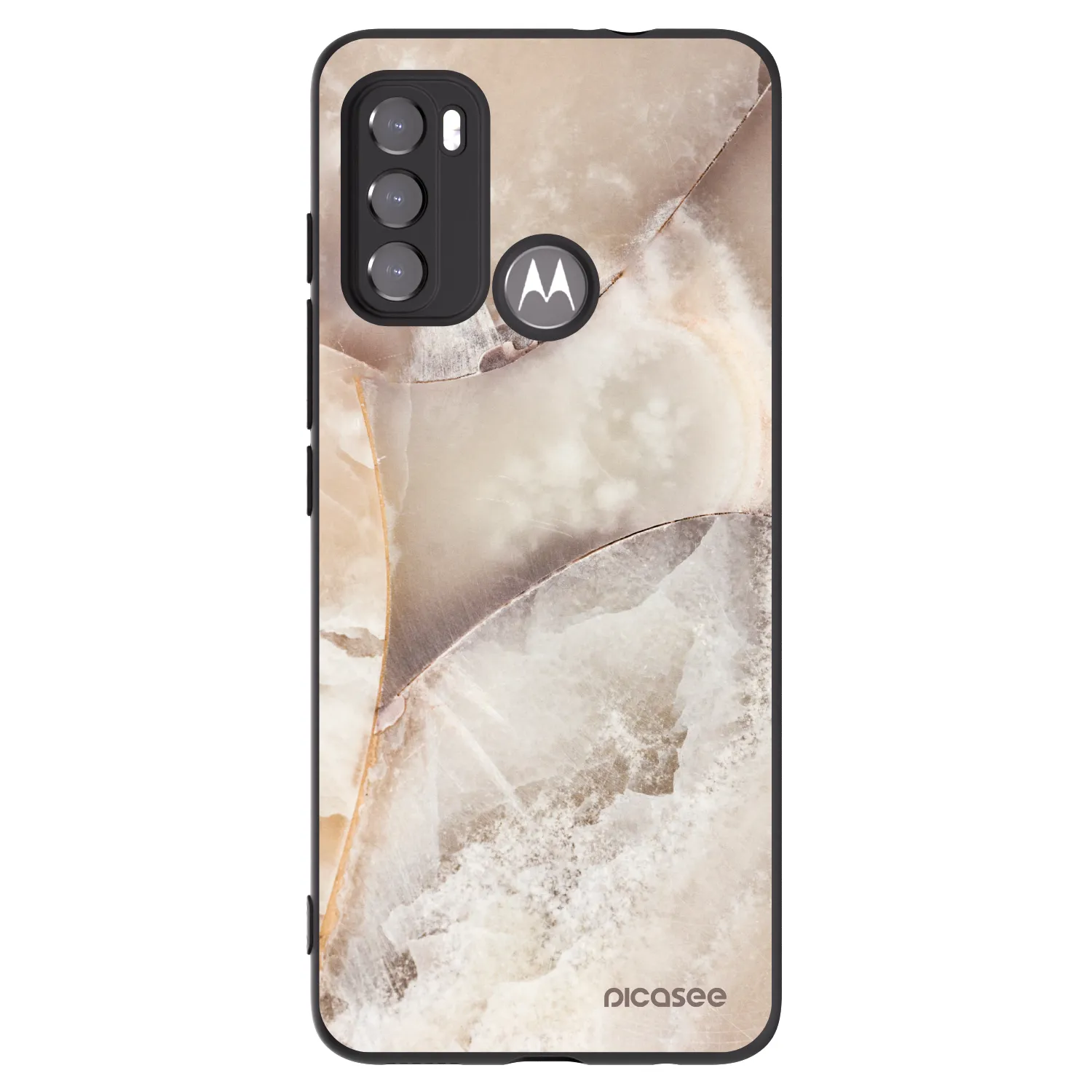 Picasee silikonový černý obal pro Motorola Edge 60 5G - Cream marble