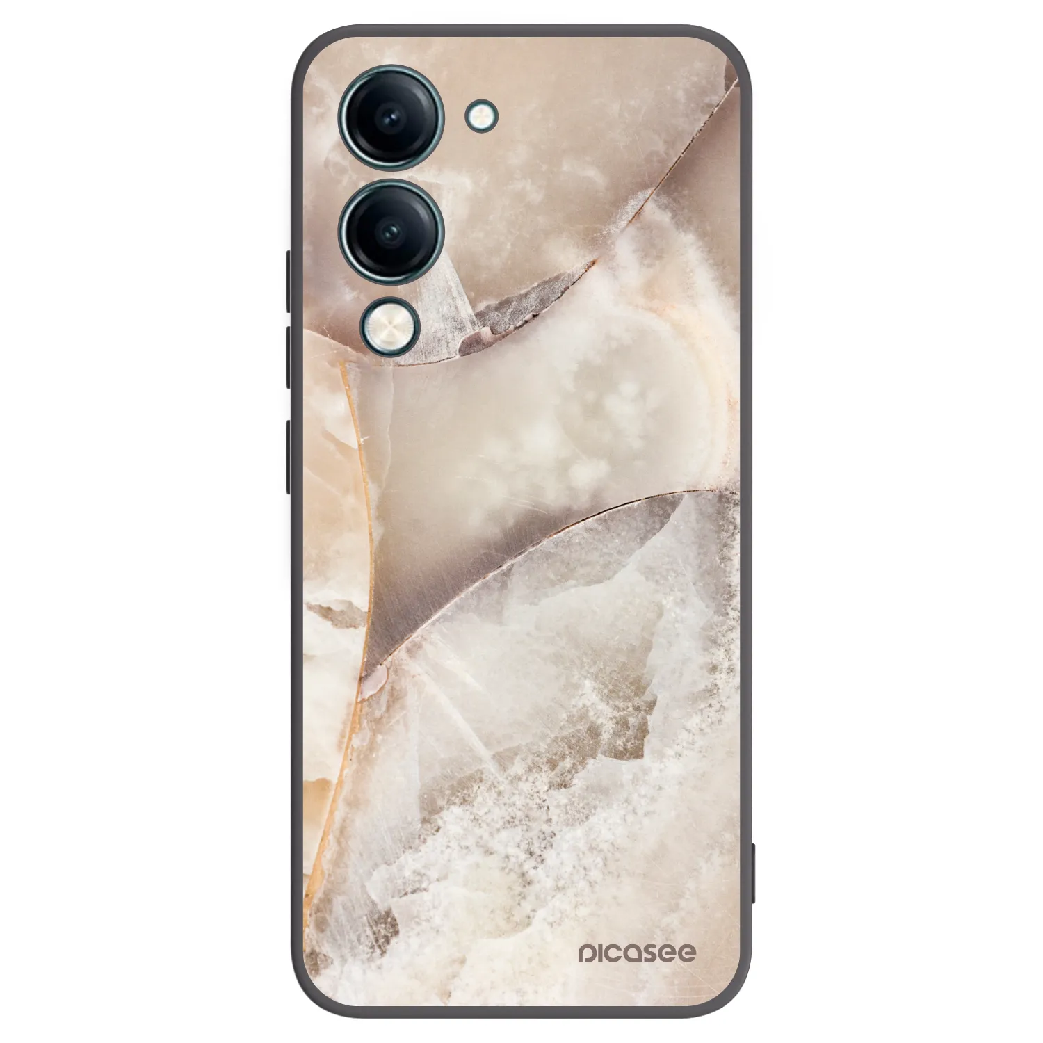 Picasee silikonový černý obal pro Vivo Y29s 5G - Cream marble