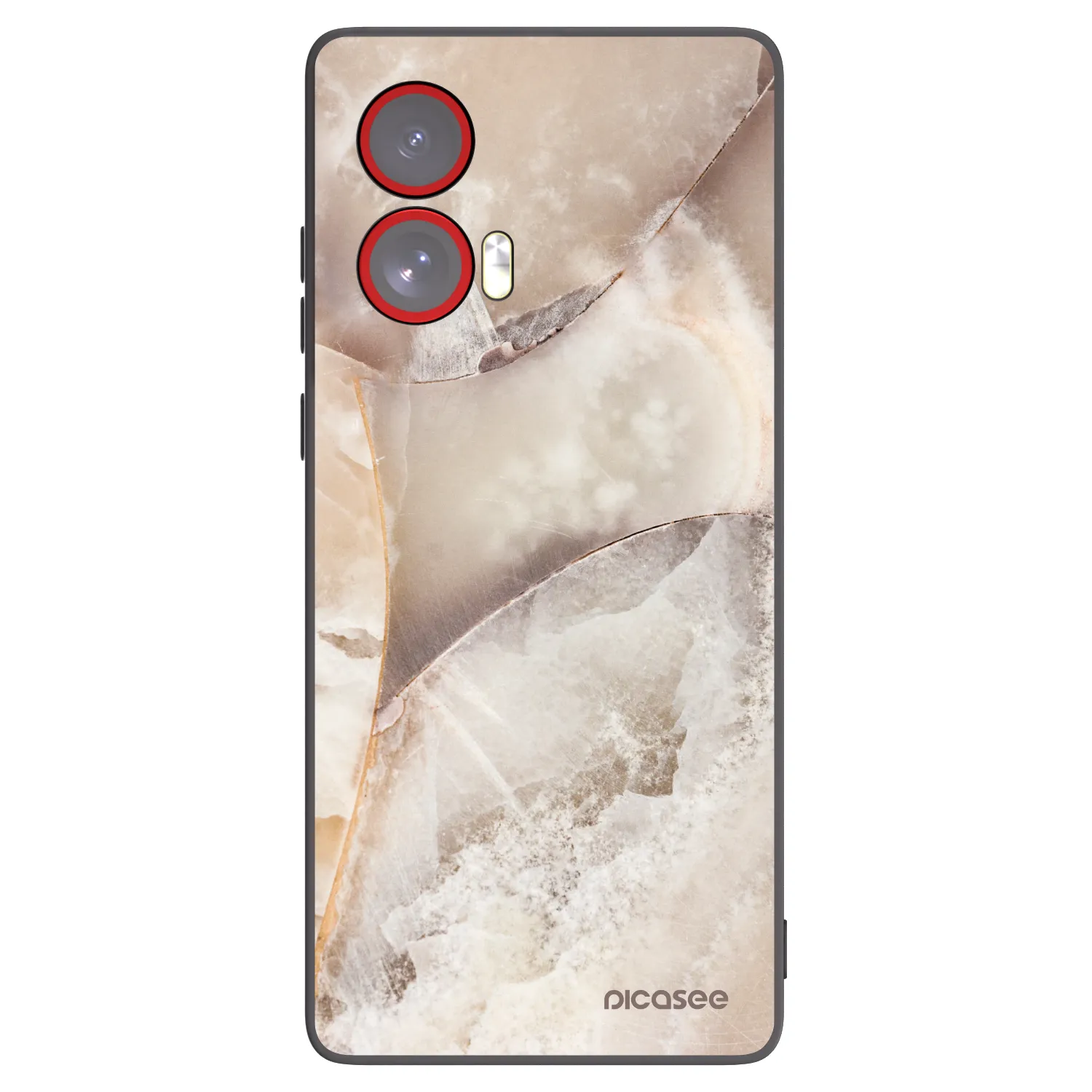 Picasee silikonový černý obal pro Motorola Edge 50 Fusion - Cream marble