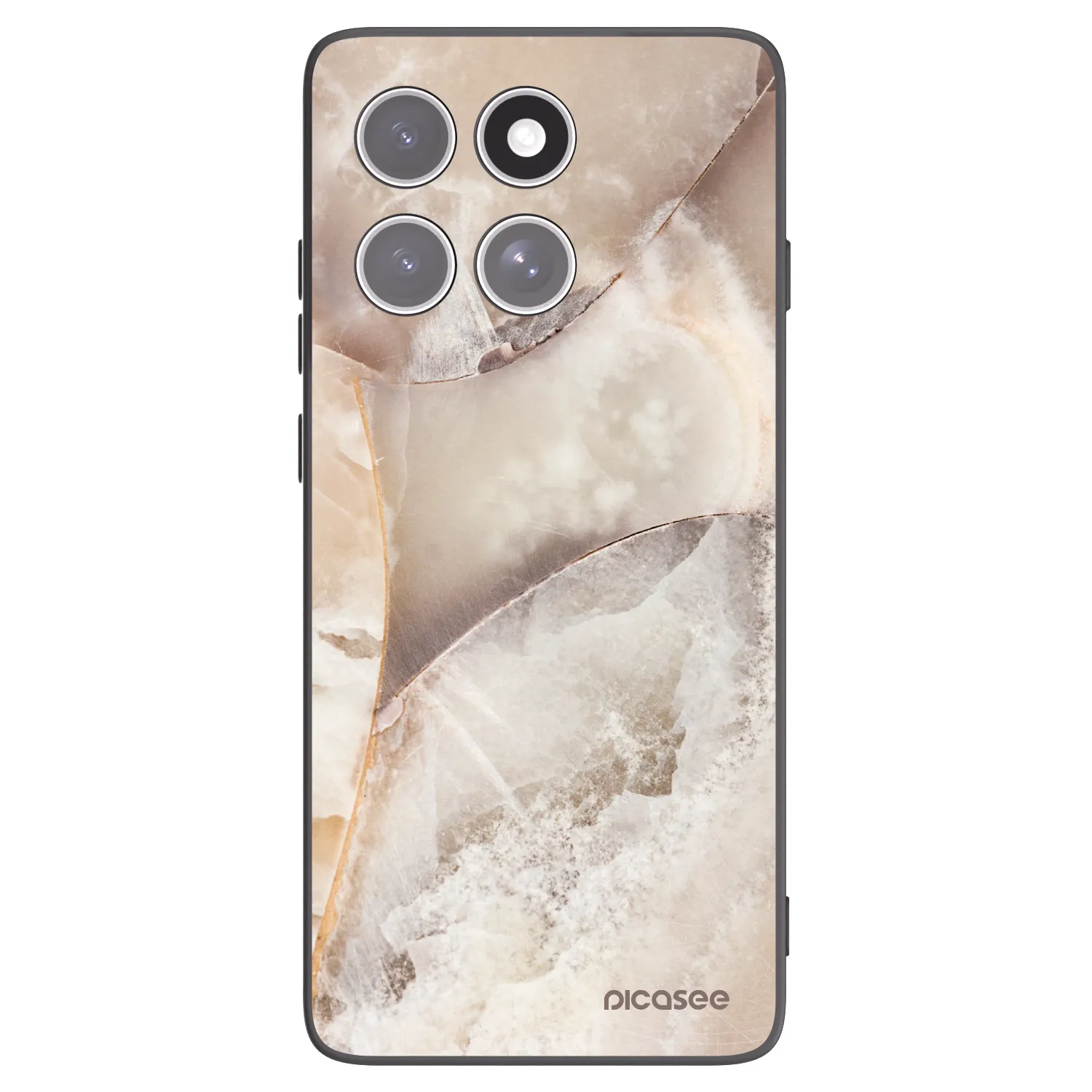 Picasee silikonový černý obal pro Motorola Edge 60 Fusion - Cream marble