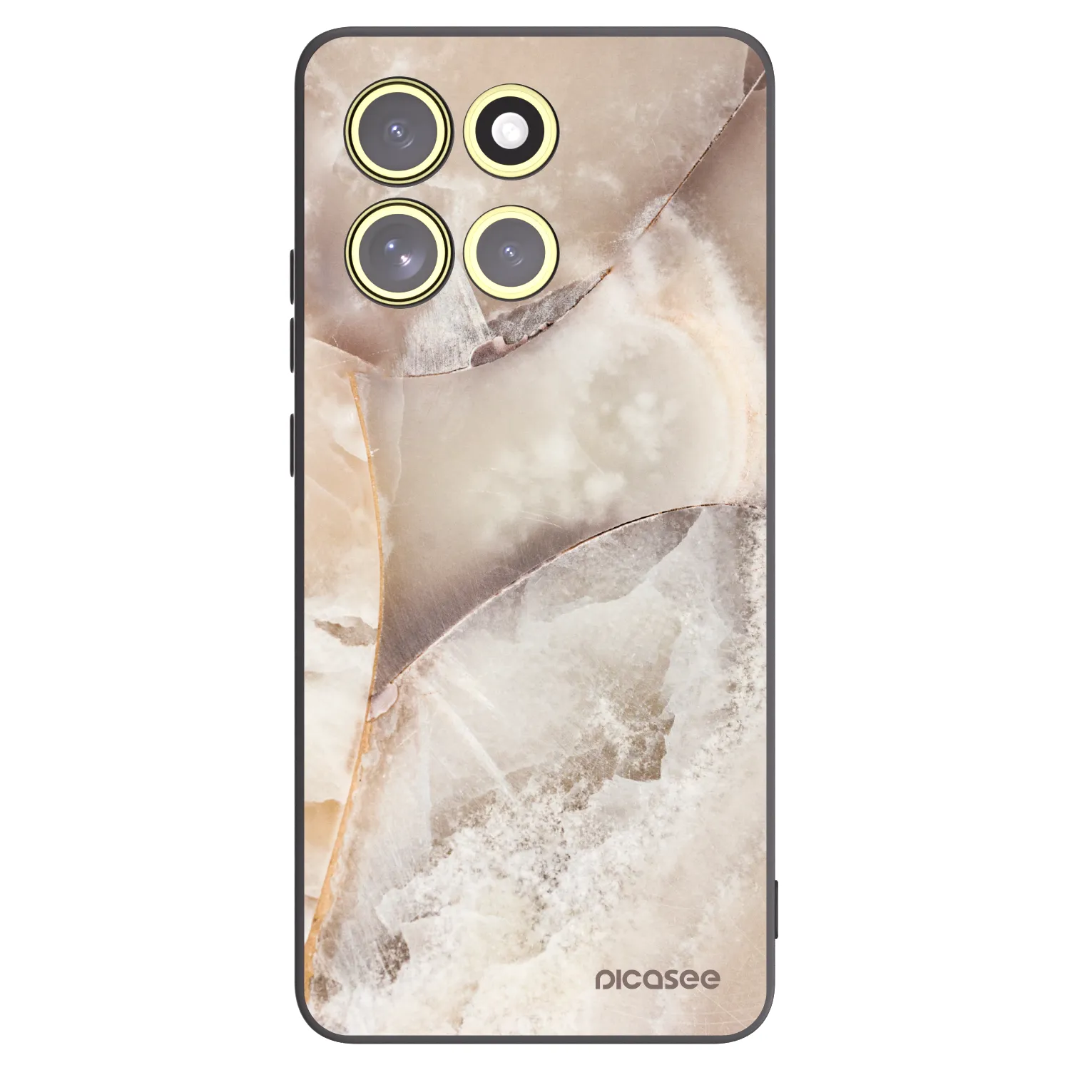 Picasee silikonový černý obal pro Motorola Moto G86 Power 5G - Cream marble