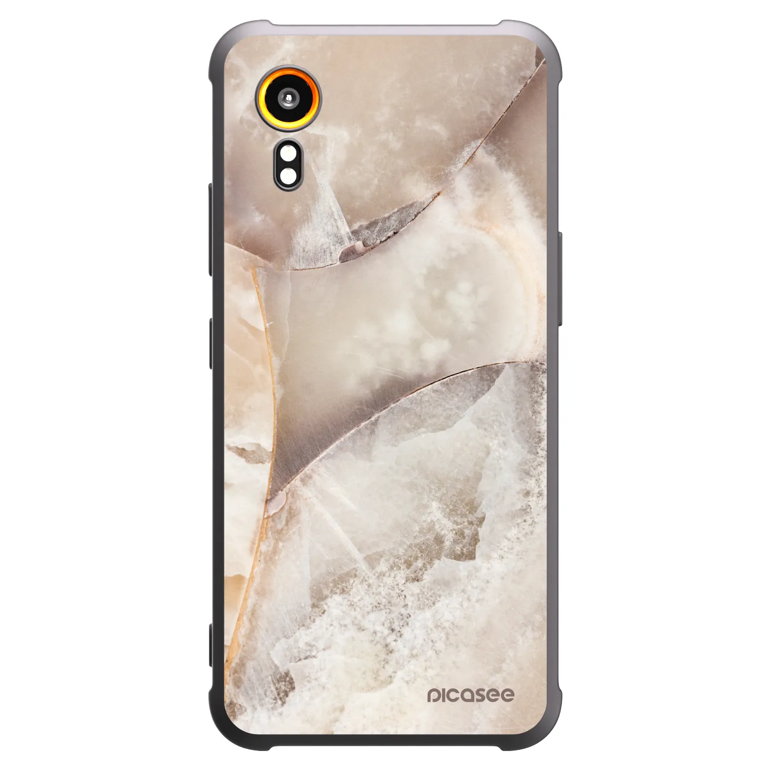 Picasee silikonový černý obal pro Samsung Galaxy Xcover 7 - Cream marble