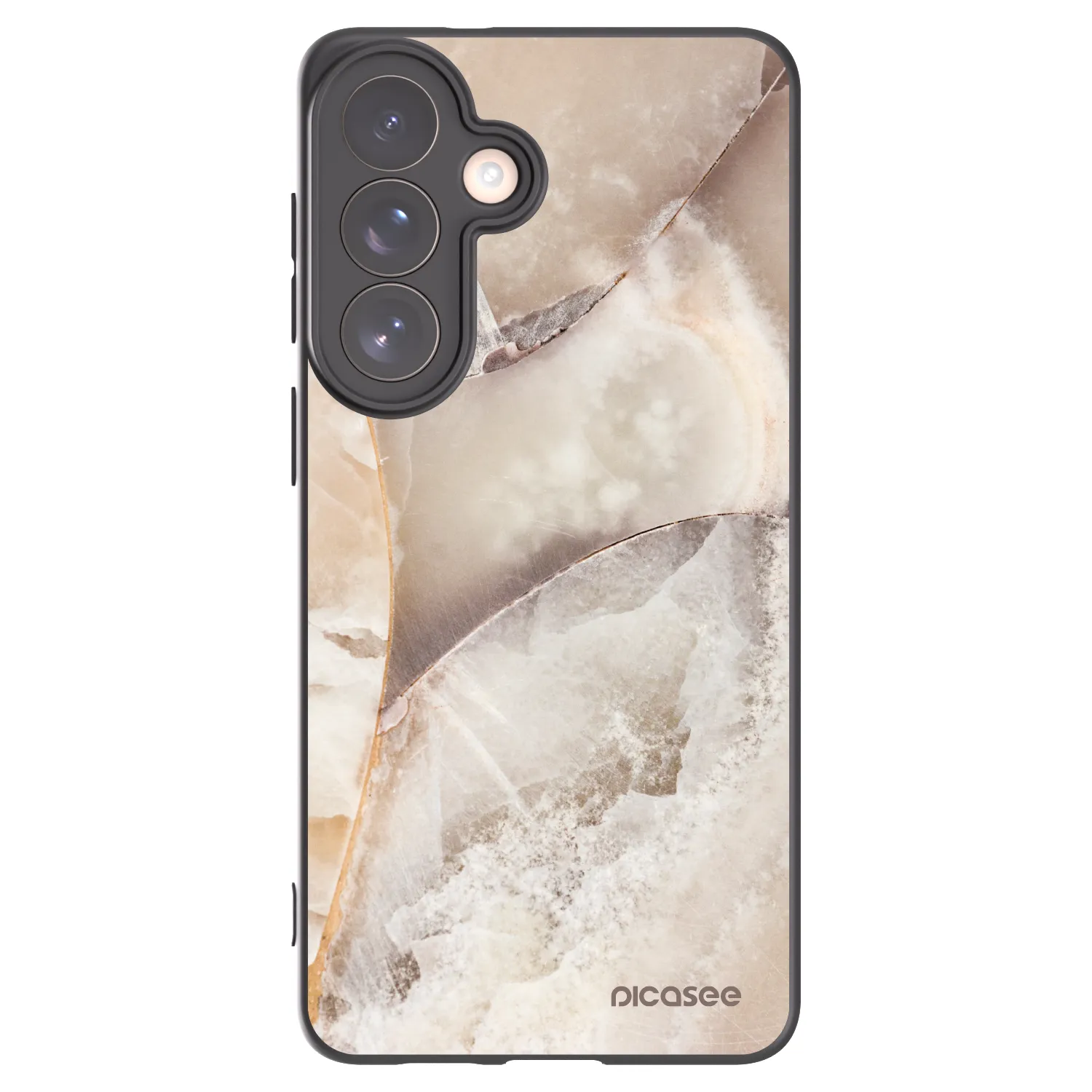 Picasee silikonový černý obal pro Samsung Galaxy S26+ - Cream marble