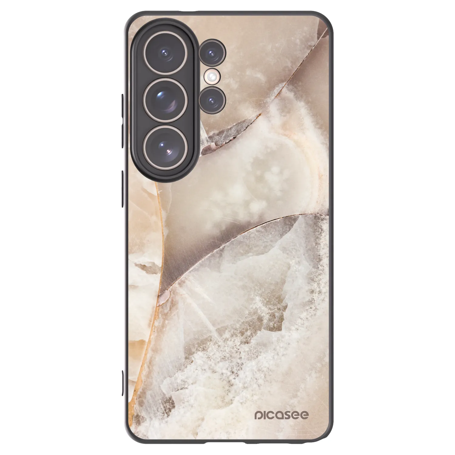 Picasee silikonový černý obal pro Samsung Galaxy S26 Ultra - Cream marble