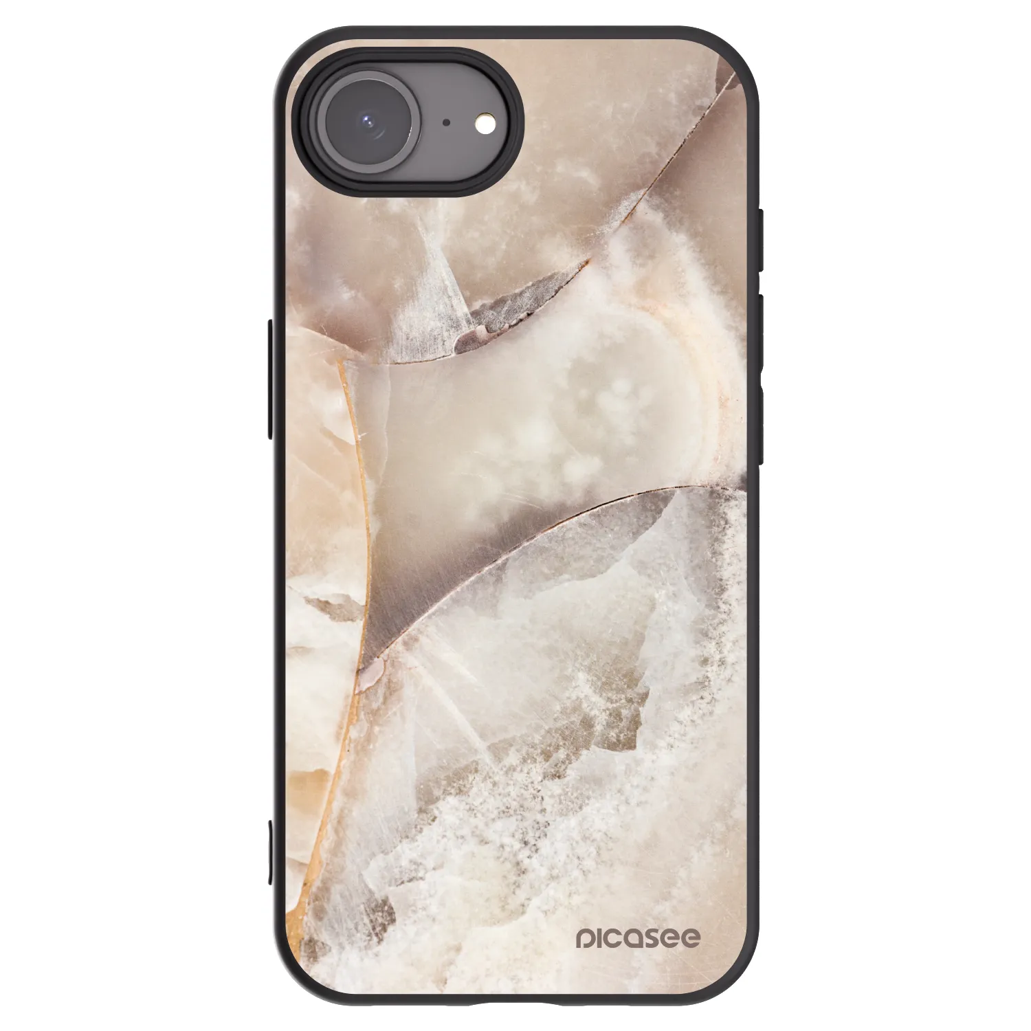 Picasee silikonový černý obal pro Apple iPhone 17e - Cream marble