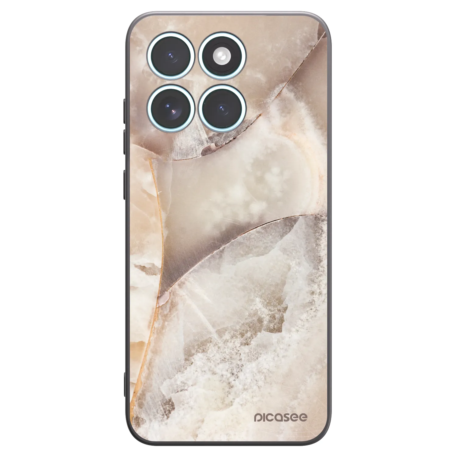 Picasee silikonový černý obal pro Motorola Edge 70 Fusion - Cream marble