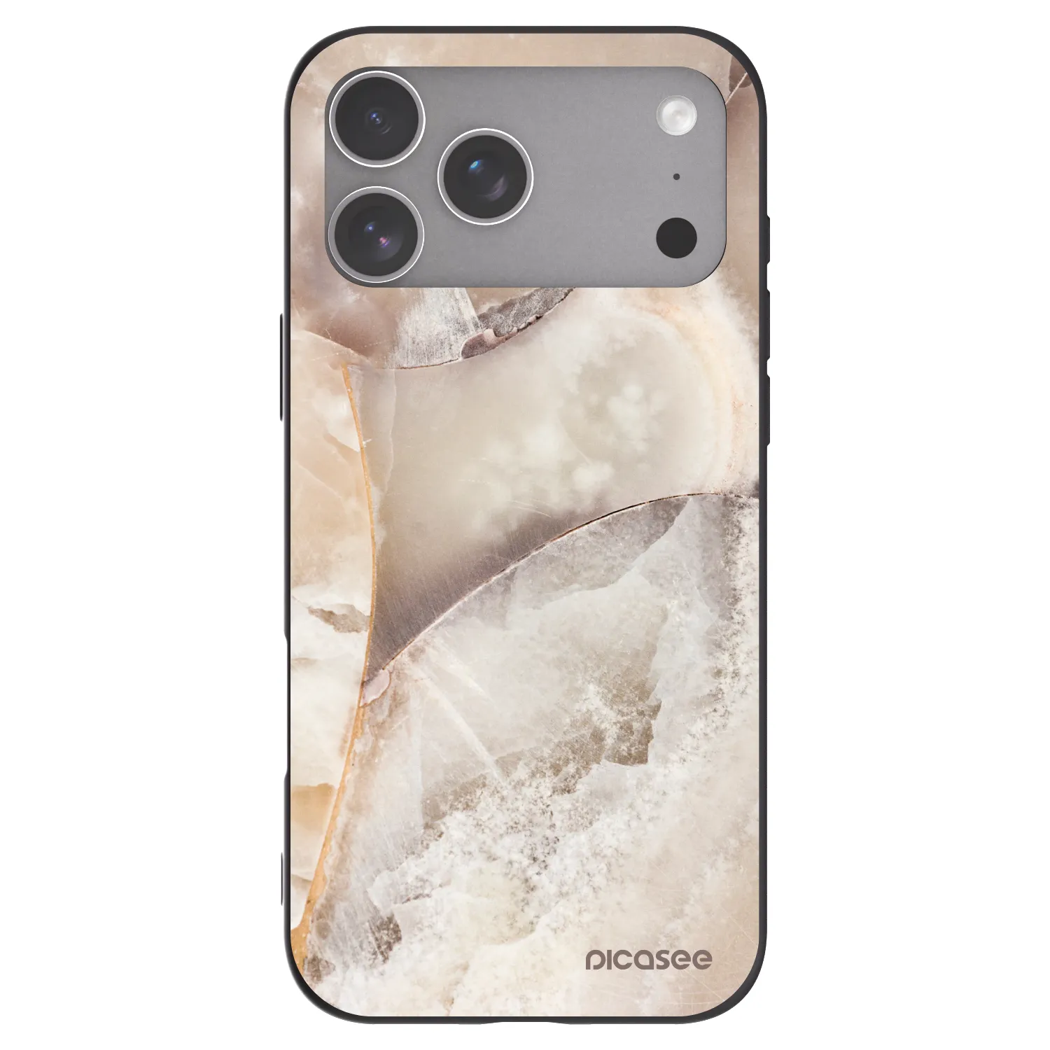 Picasee silikonový černý obal pro Apple iPhone 18 Pro Max - Cream marble