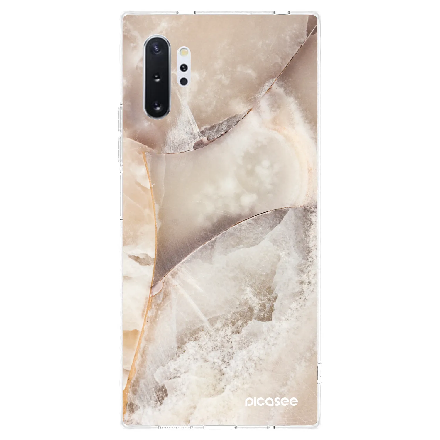 Picasee silikonový průhledný obal pro Samsung Galaxy Note 10+ N975F - Cream marble