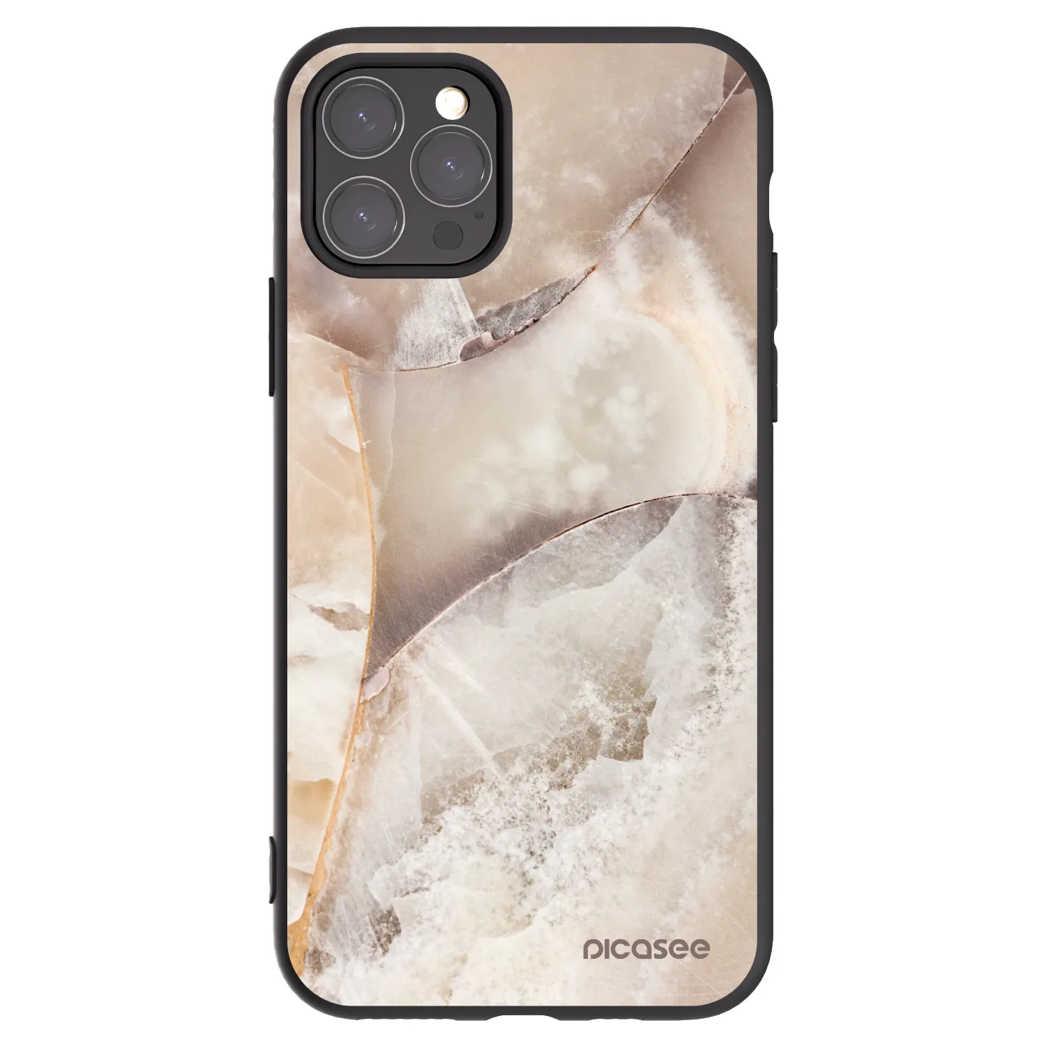 Picasee silikonový černý obal pro Apple iPhone 11 Pro - Cream marble