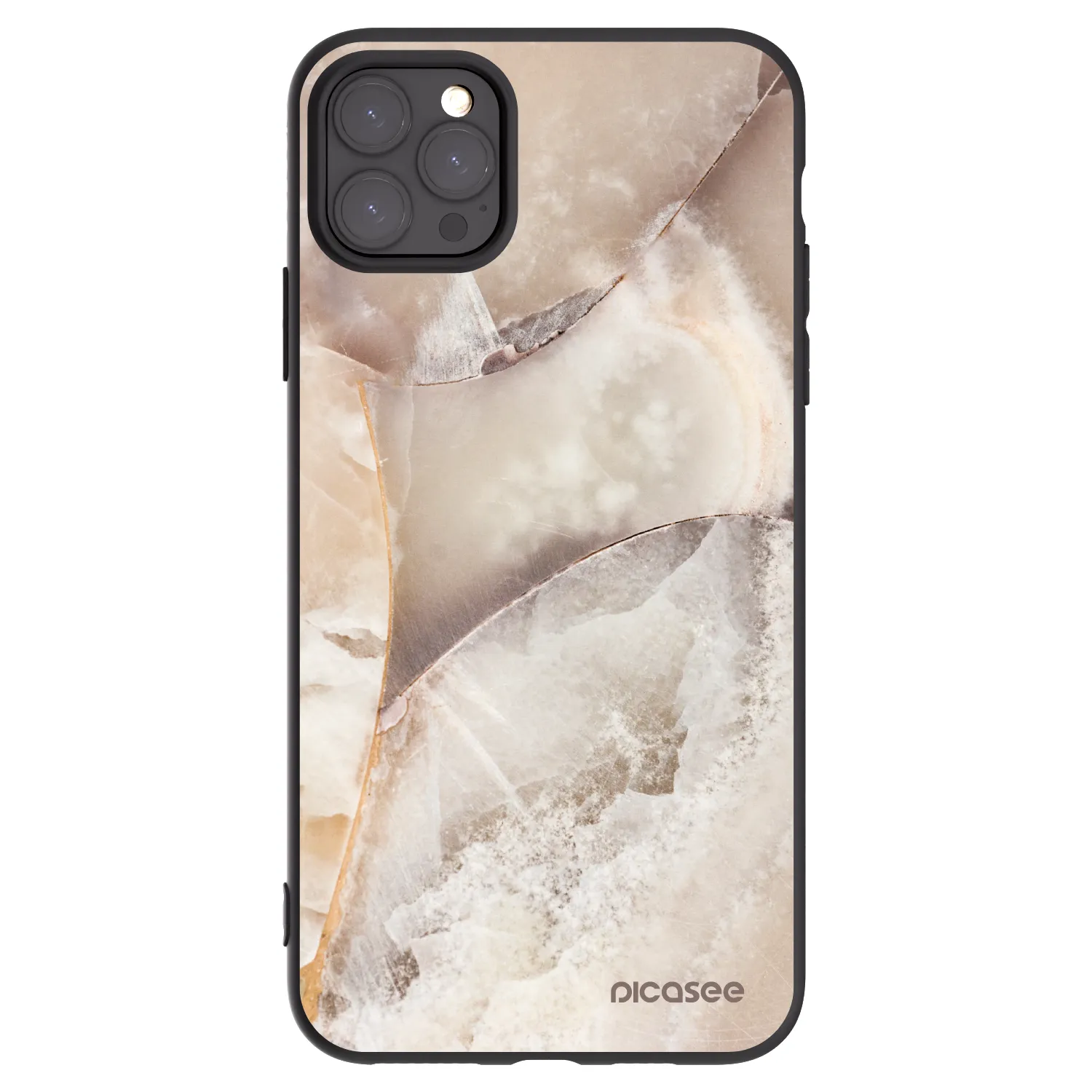 Picasee silikonový černý obal pro Apple iPhone 11 Pro Max - Cream marble