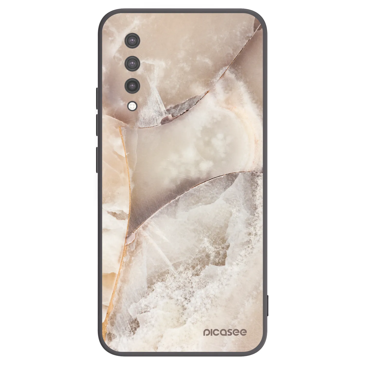 Picasee silikonový černý obal pro Xiaomi Mi 9 Lite - Cream marble