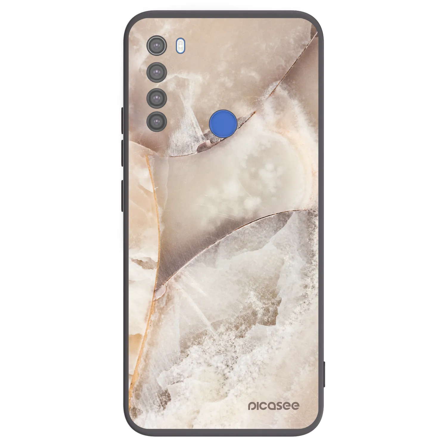 Picasee silikonový černý obal pro Xiaomi Redmi Note 8T - Cream marble