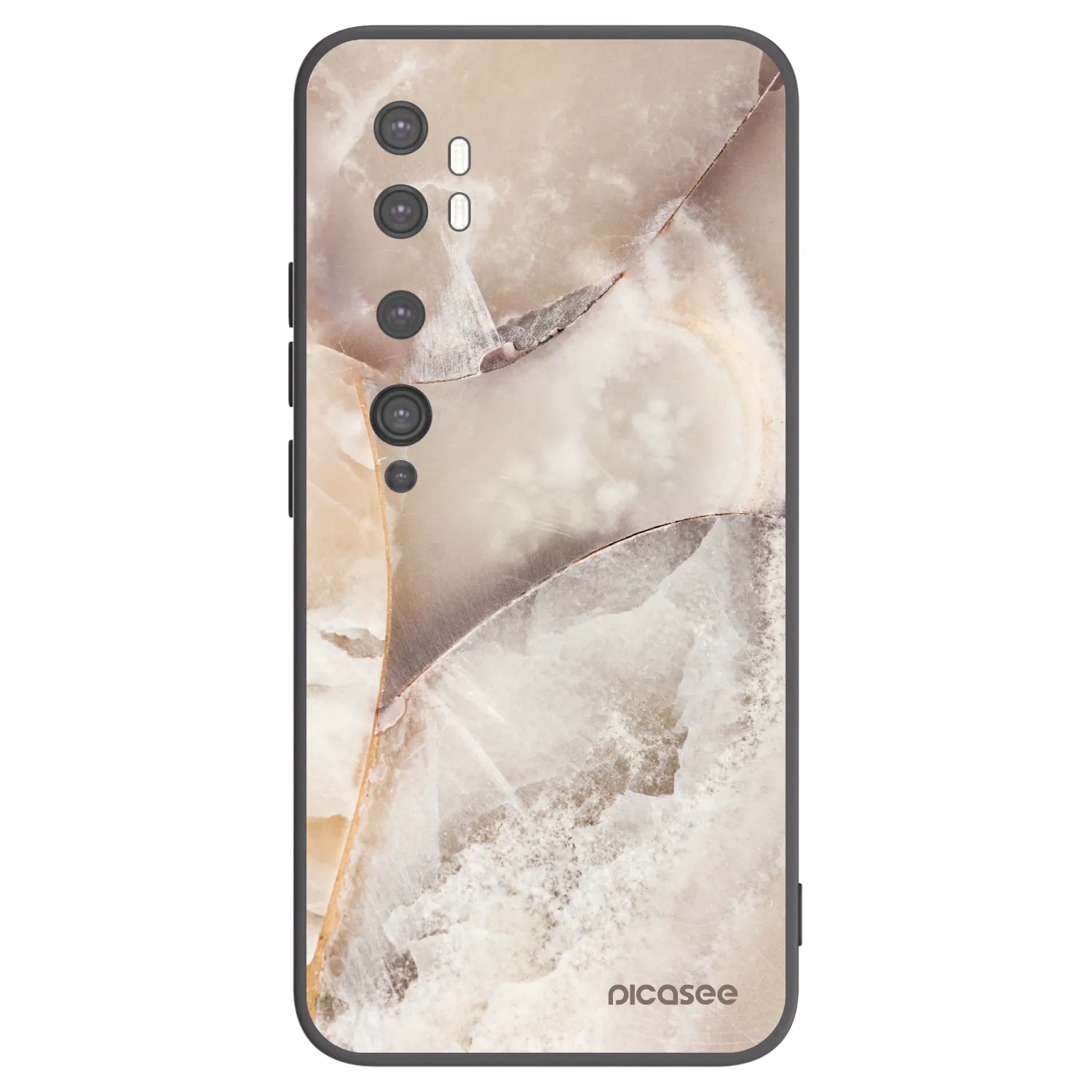 Picasee silikonový černý obal pro Xiaomi Mi Note 10 (Pro) - Cream marble