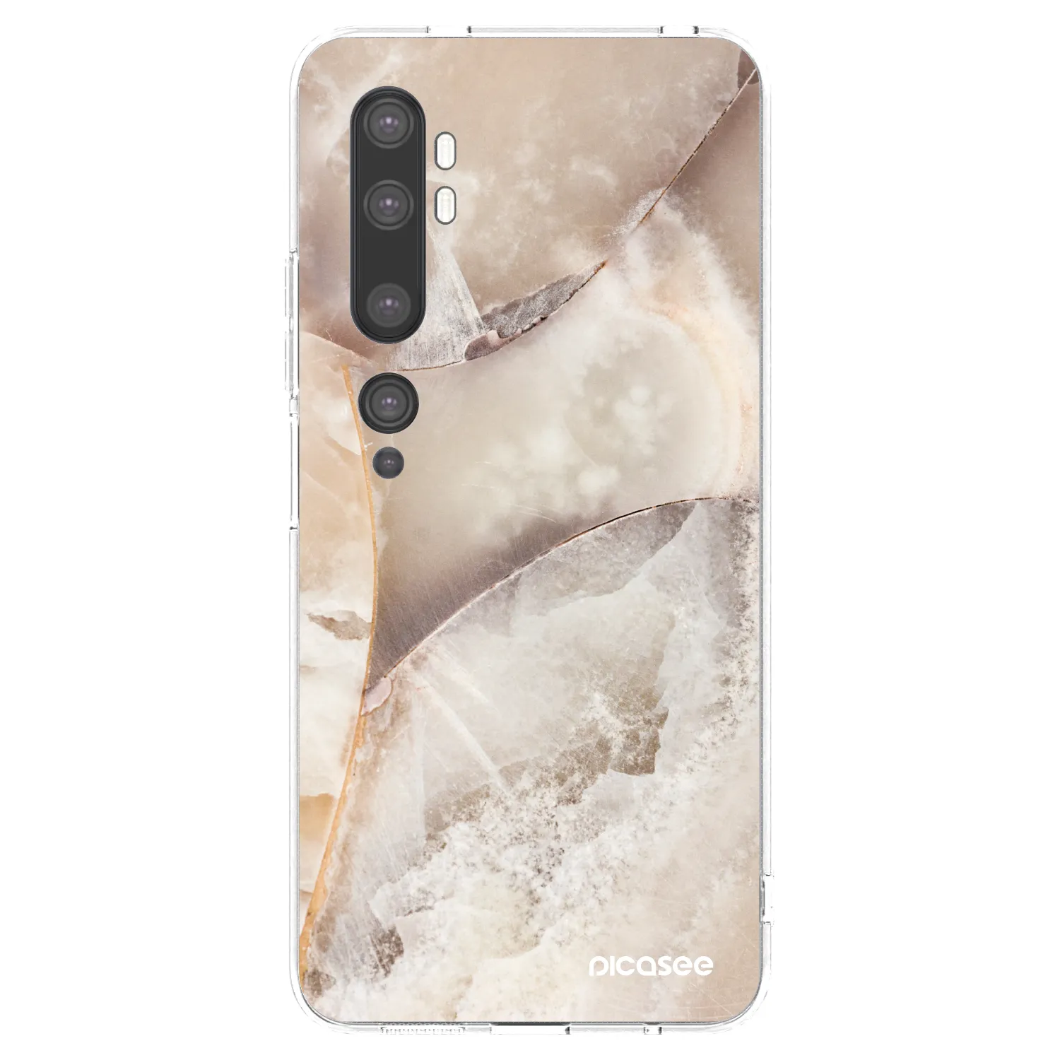 Picasee silikonový průhledný obal pro Xiaomi Mi Note 10 (Pro) - Cream marble