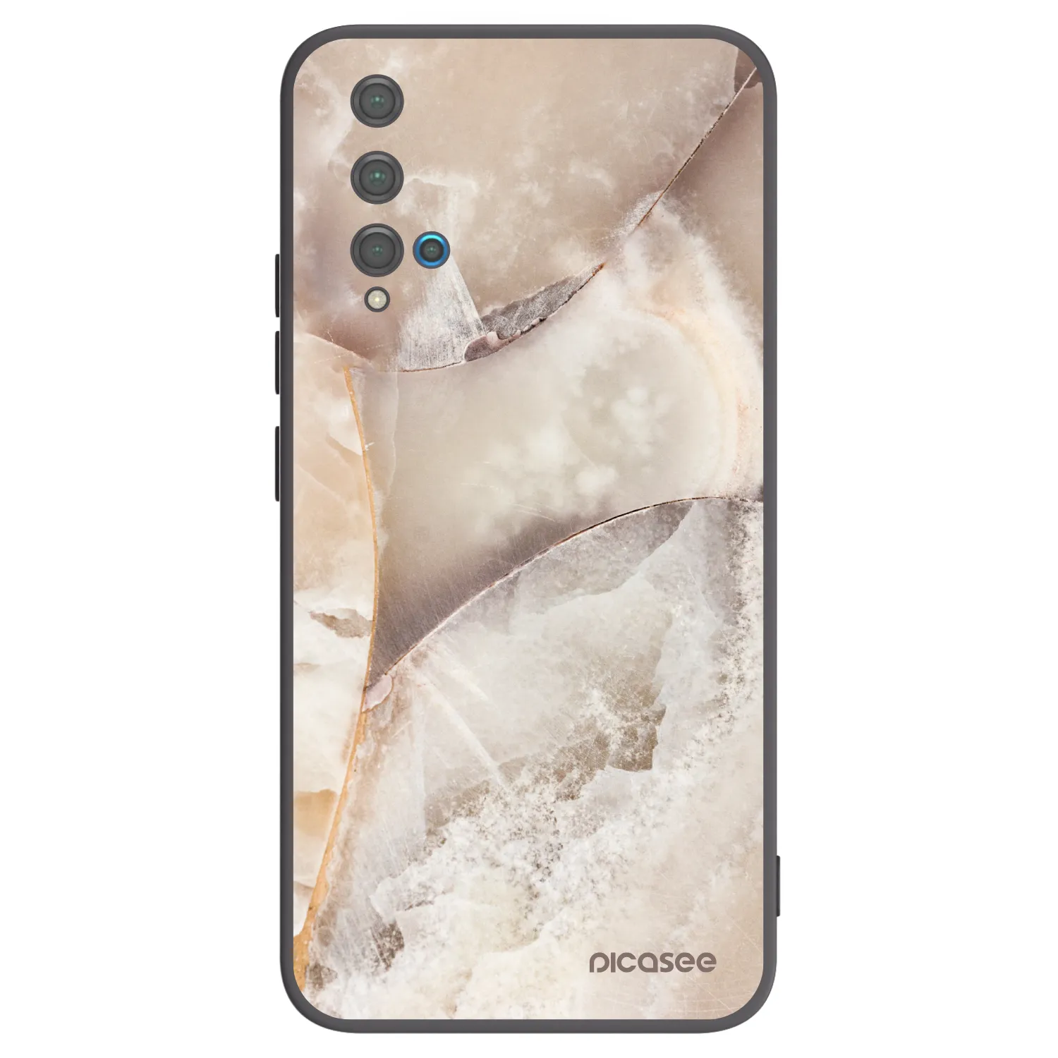 Picasee silikonový černý obal pro Huawei Nova 5T - Cream marble