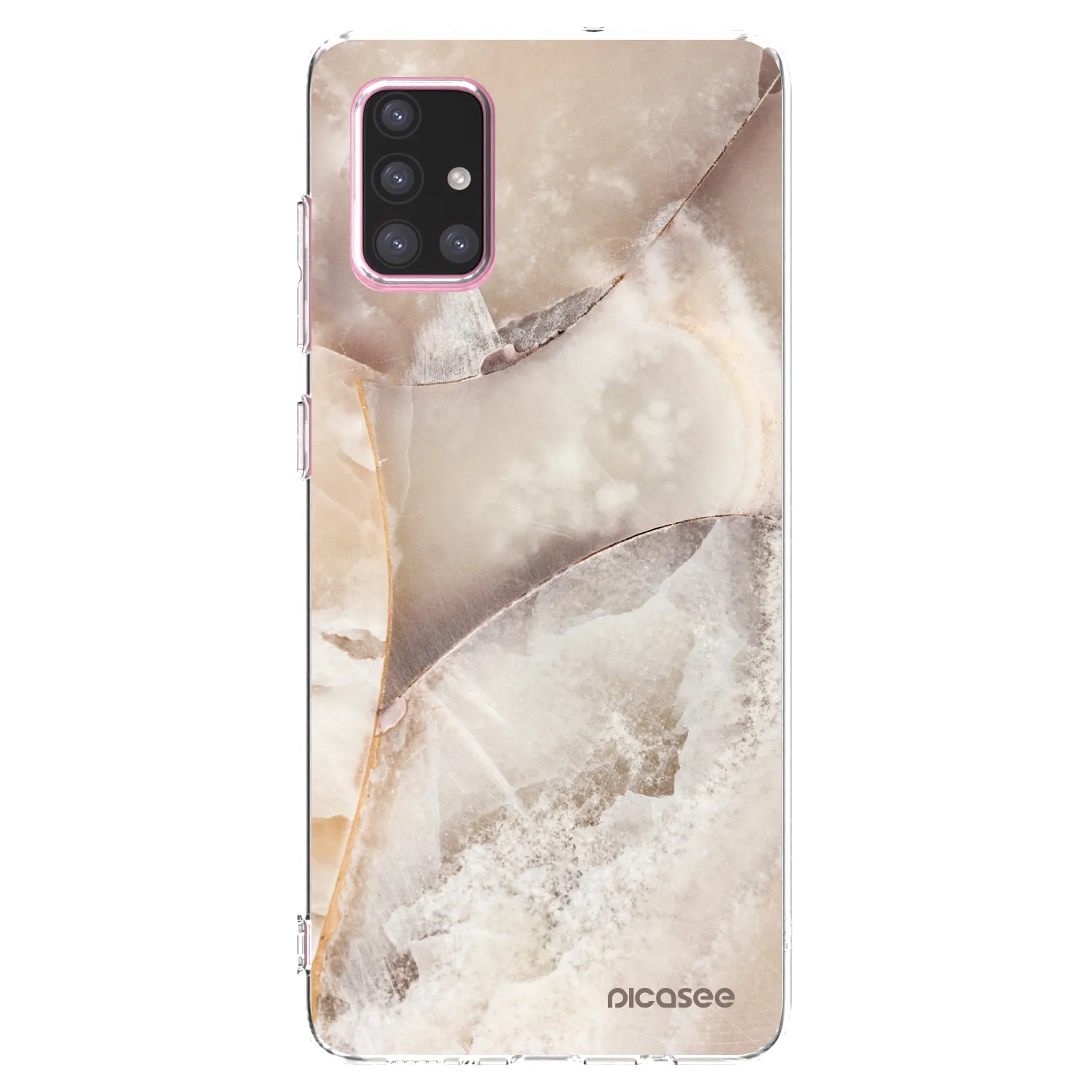 Picasee silikonový průhledný obal pro Samsung Galaxy A71 A715F - Cream marble