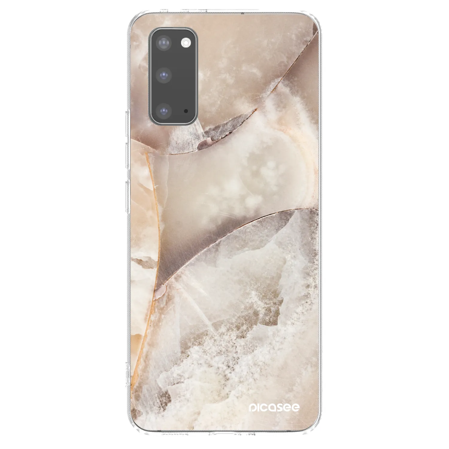 Picasee silikonový průhledný obal pro Samsung Galaxy S20 G980F - Cream marble