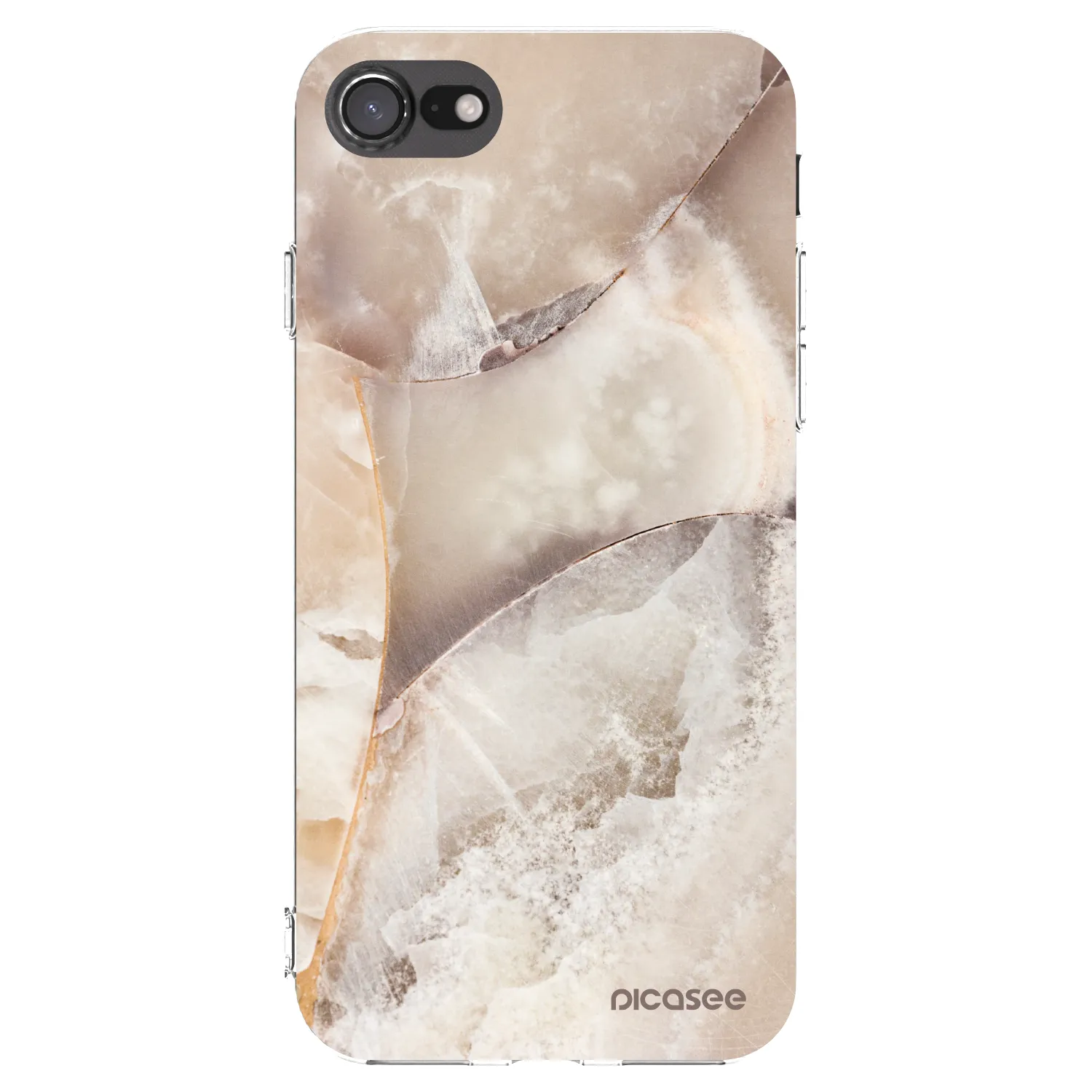 Picasee silikonový průhledný obal pro Apple iPhone SE 2020 - Cream marble