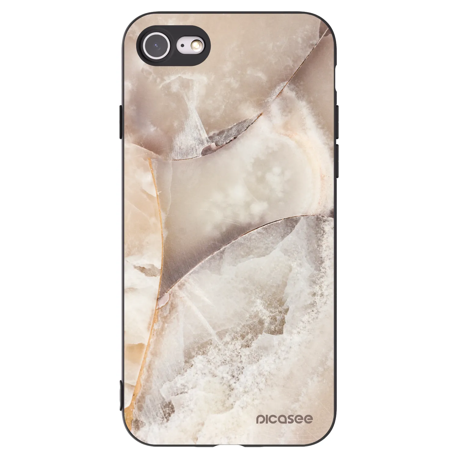 Picasee silikonový černý obal pro Apple iPhone SE 2020 - Cream marble