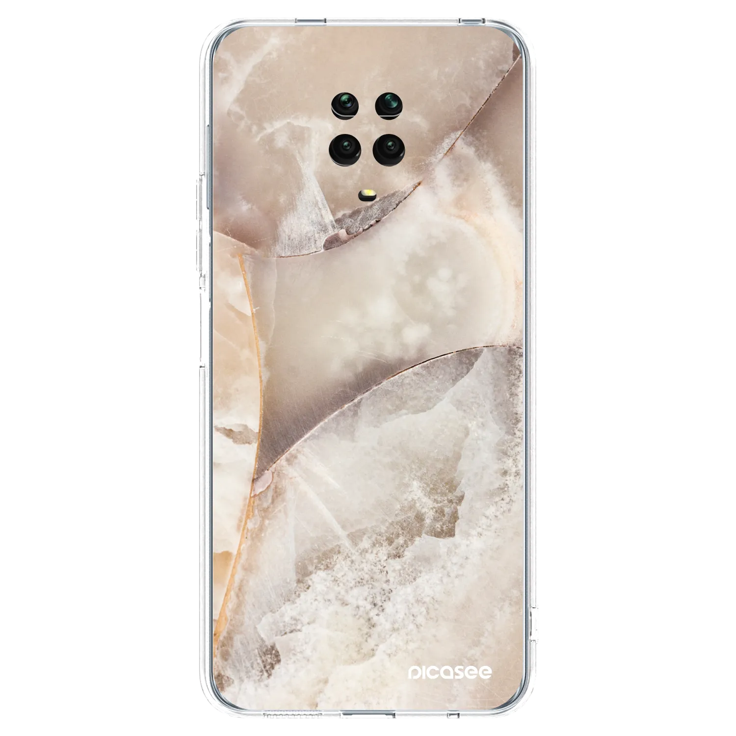 Picasee silikonový průhledný obal pro Xiaomi Redmi Note 9 Pro - Cream marble