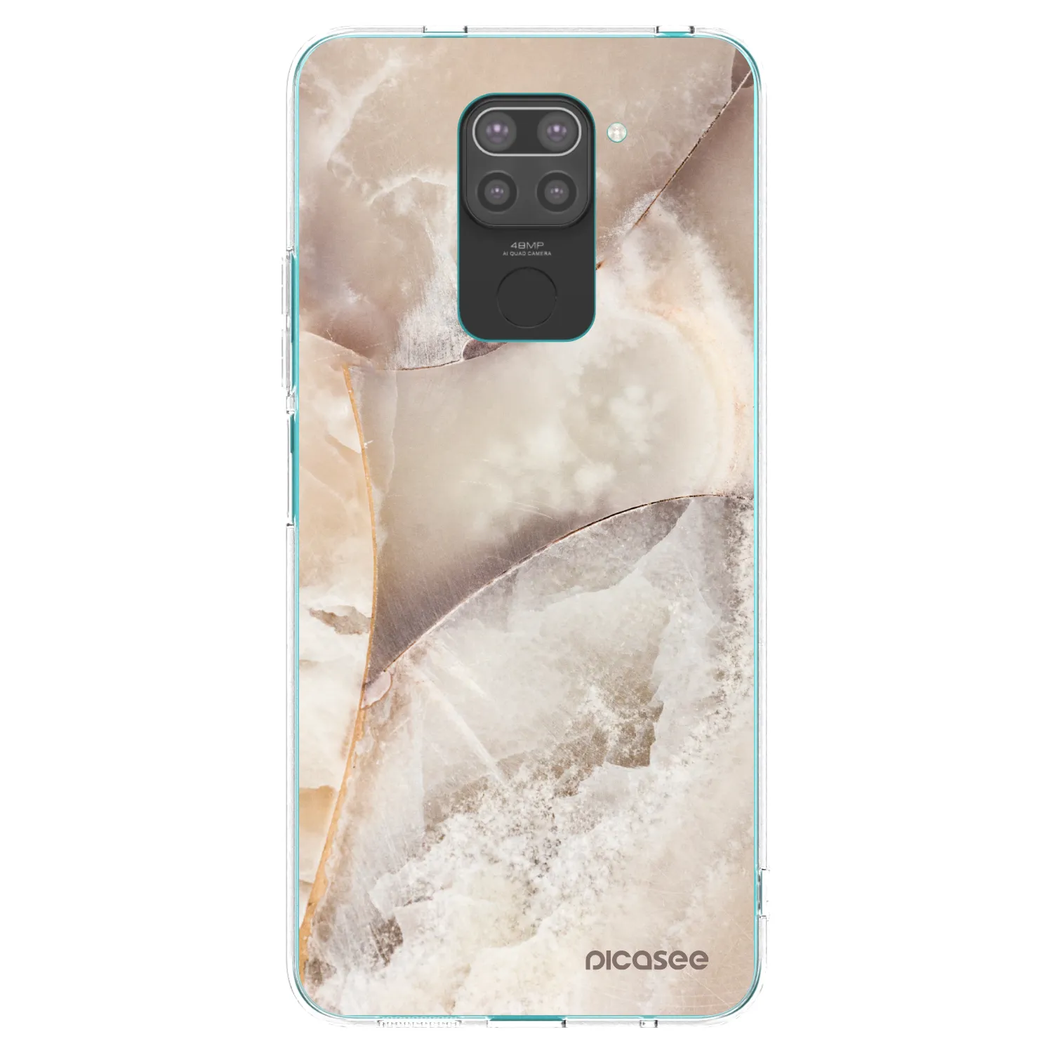 Picasee silikonový černý obal pro Xiaomi Redmi Note 9 - Cream marble