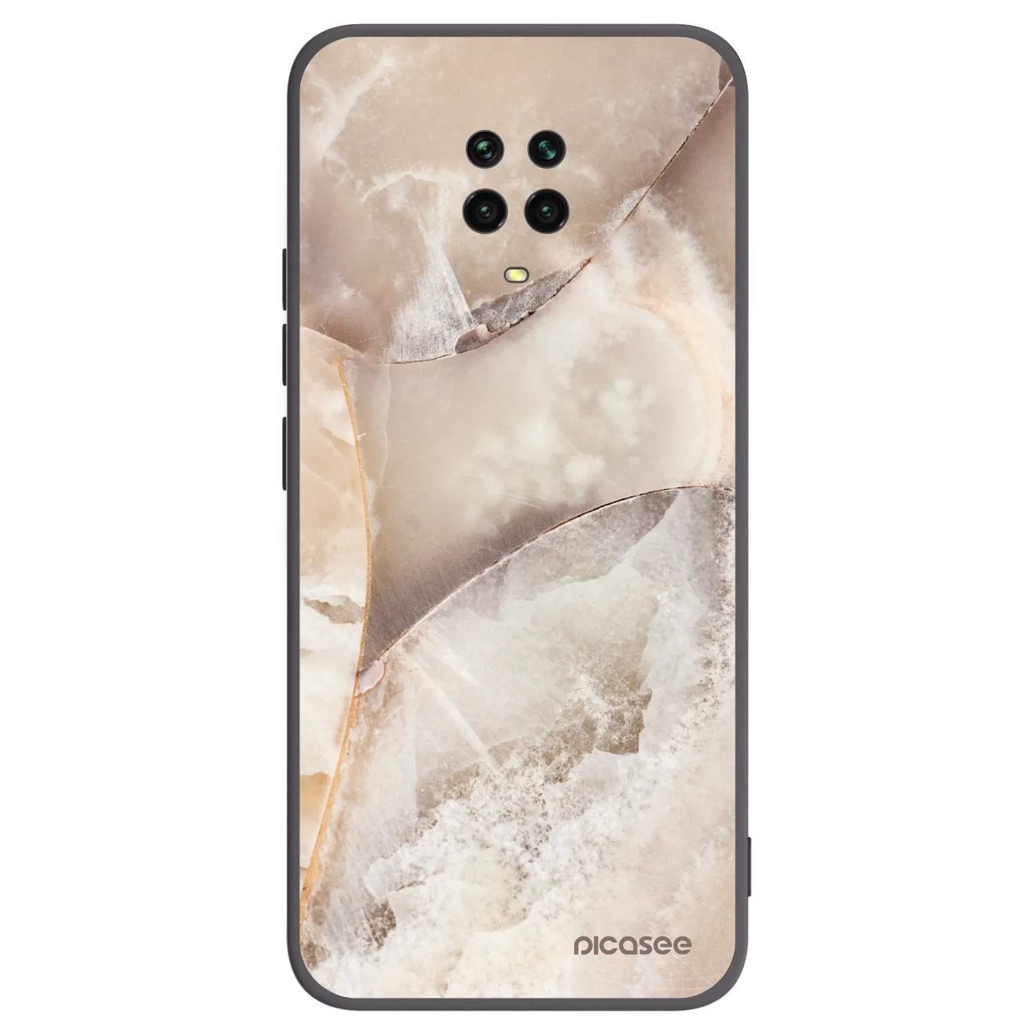 Picasee silikonový černý obal pro Xiaomi Redmi Note 9S - Cream marble