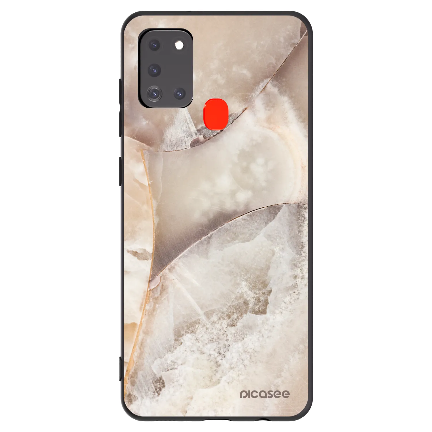 Picasee silikonový černý obal pro Samsung Galaxy A21s - Cream marble