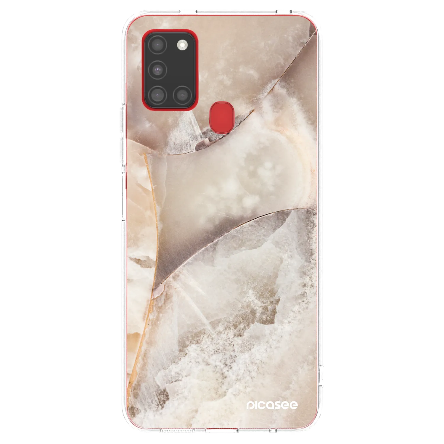 Picasee silikonový průhledný obal pro Samsung Galaxy A21s - Cream marble