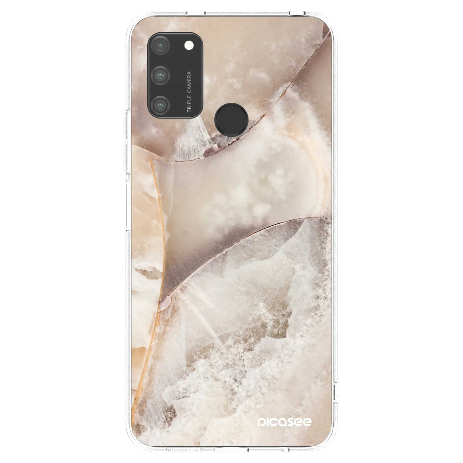 Picasee silikonový průhledný obal pro Honor 9A - Cream marble