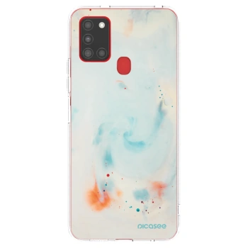 Picasee silikonový průhledný obal pro Samsung Galaxy A21s - Splash