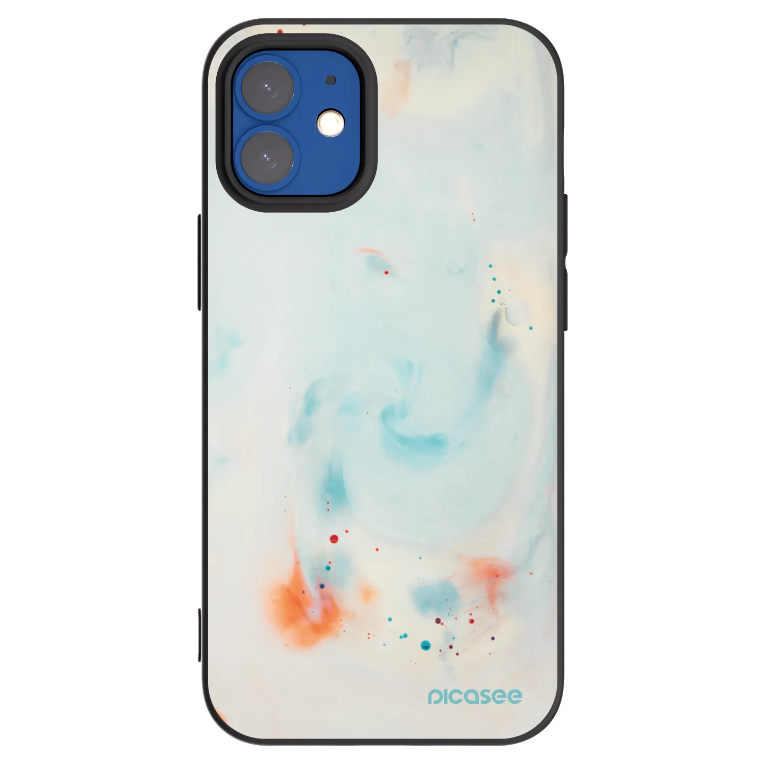 Picasee silikonový černý obal pro Apple iPhone 12 mini - Splash