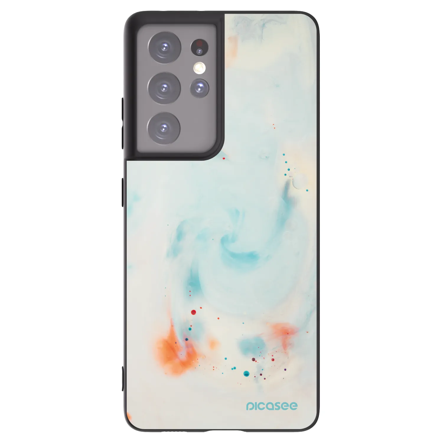 Picasee silikonový černý obal pro Samsung Galaxy S21 Ultra 5G G998B - Splash