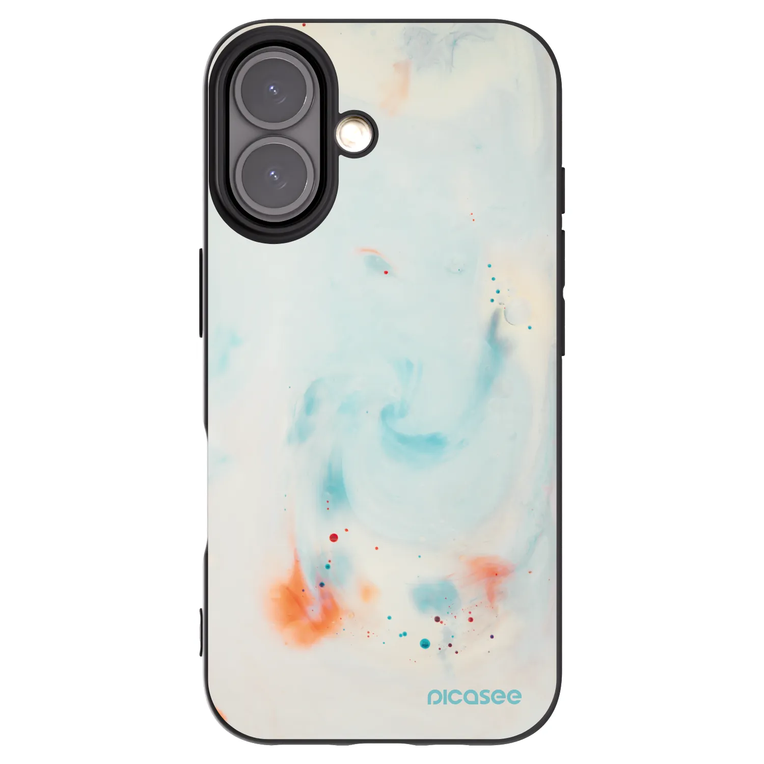 Picasee silikonový černý obal pro Apple iPhone 16 - Splash