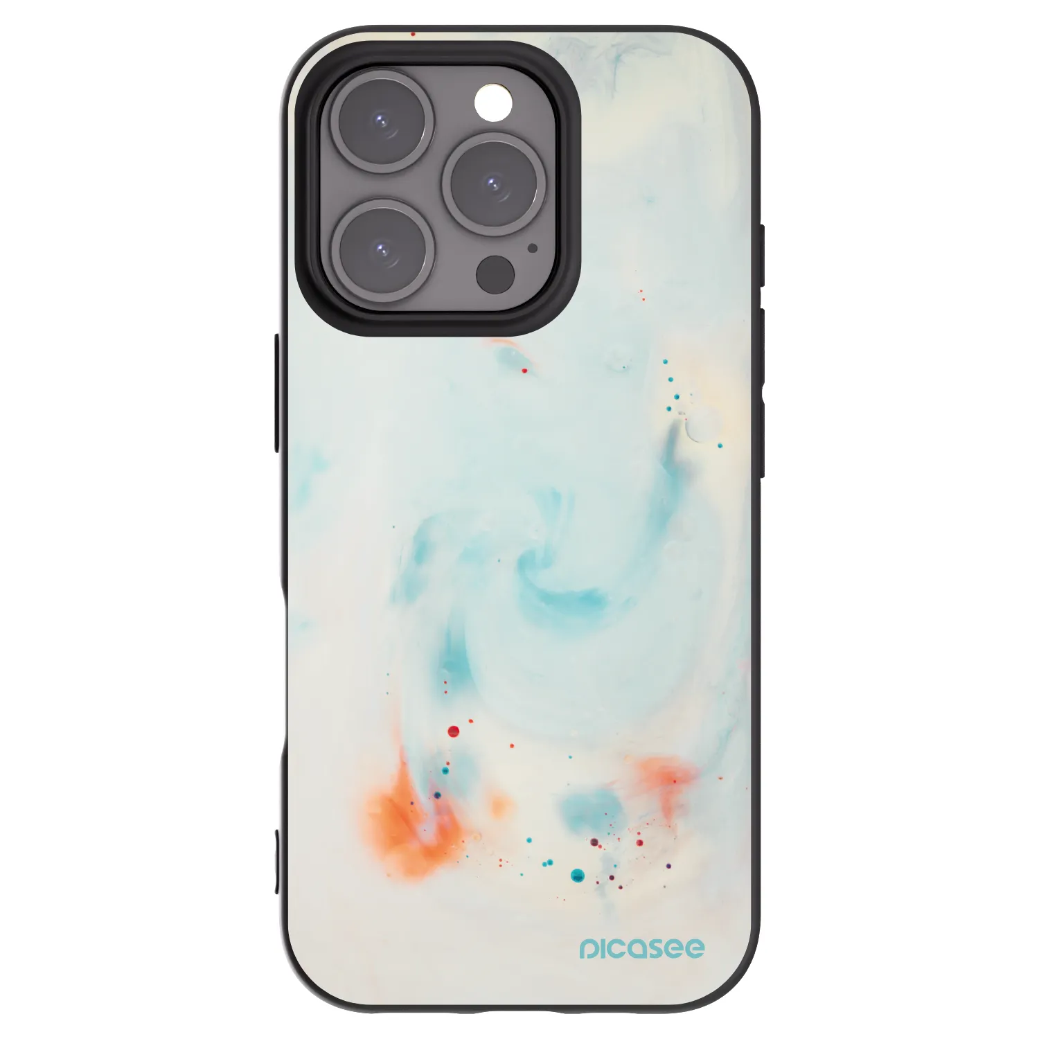 Picasee silikonový černý obal pro Apple iPhone 16 Pro - Splash