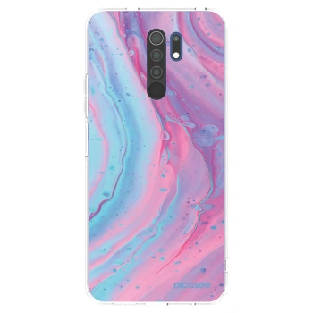 Picasee silikonový průhledný obal pro Xiaomi Redmi 9 - Pink liquid