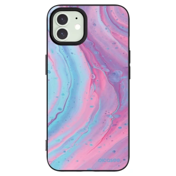 Picasee silikonový černý obal pro Apple iPhone 12 - Pink liquid