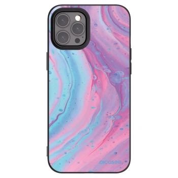 Picasee silikonový černý obal pro Apple iPhone 12 Pro Max - Pink liquid