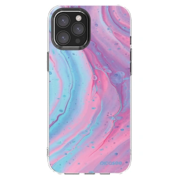 Picasee silikonový průhledný obal pro Apple iPhone 12 Pro Max - Pink liquid