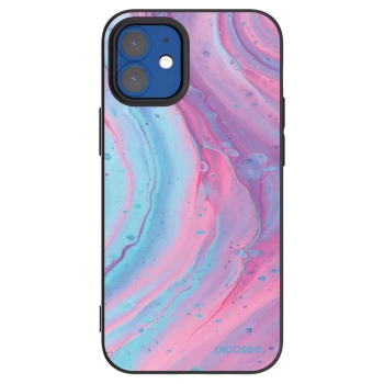 Picasee silikonový černý obal pro Apple iPhone 12 mini - Pink liquid