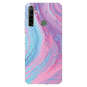 Picasee silikonový průhledný obal pro Realme 6i - Pink liquid