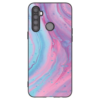Picasee silikonový černý obal pro Realme 5 - Pink liquid