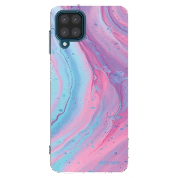 Picasee silikonový průhledný obal pro Samsung Galaxy A12 A125F - Pink liquid