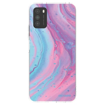 Picasee silikonový průhledný obal pro Xiaomi Poco M3 - Pink liquid