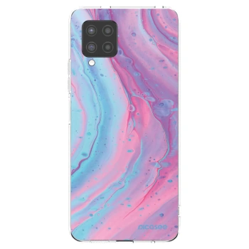 Picasee silikonový průhledný obal pro Samsung Galaxy A42 A426B - Pink liquid