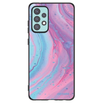 Picasee silikonový černý obal pro Samsung Galaxy A72 A725F - Pink liquid