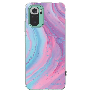 Picasee silikonový průhledný obal pro Xiaomi Redmi Note 10 Pro - Pink liquid