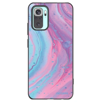 Picasee silikonový černý obal pro Xiaomi Redmi Note 10 Pro - Pink liquid
