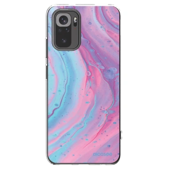 Picasee silikonový průhledný obal pro Xiaomi Redmi Note 10S - Pink liquid